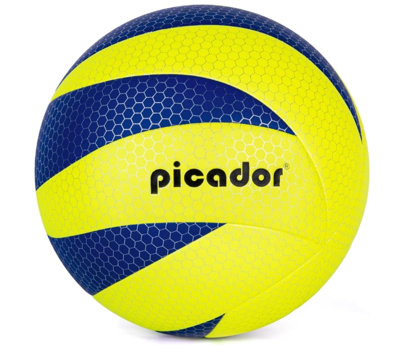 MERKAPA Soft PU Volleyball Size 5 – Official 8″ Youth Beginner Ball – Indoor Outdoor Beach & Pool – Bright Yellow Blue – Durable & Arm-Safe