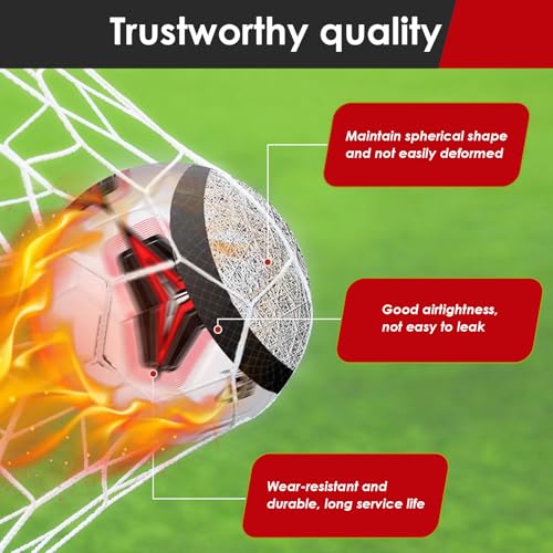 Soccer Ball 5 Size,Design Soccer Ball, Indoor Outdoor Football for School Training Practice or Boys Girls Toddlers Gift