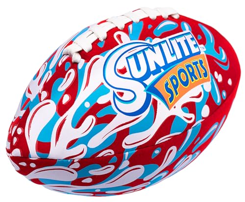 Sunlite Sports Waterproof Football for Lawn Backyard Pool Beach Lake Park Water Toy, Outdoor Play, for Kids Children Teens Adults, Family Fun - color: Scarlet
