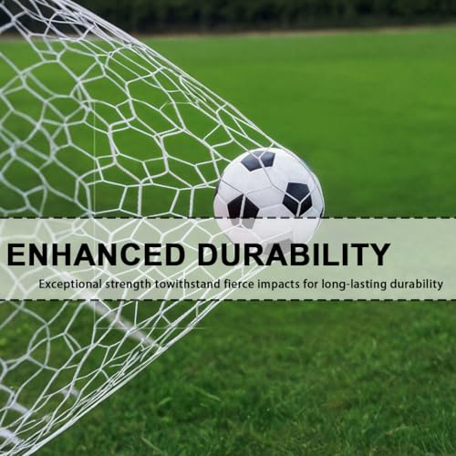 2 Pcs Soccer Replacement Goal Nets, 24x8FT, 20x6.5Ft, 10x6.5FT Polyethylene Polyester Football Net, Full Size Heavy Duty Soccer Net Set, NOT Include Posts - color: White-DL, size: 24Ft x 8Ft
