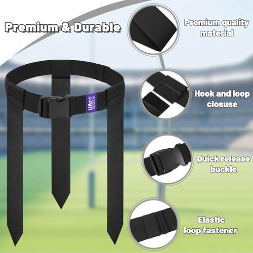 Flag Football Belts, 7 Player Flag Football Set, 21 Flags for Flag Football for Kids Youth Adults Training Sports - color: Black