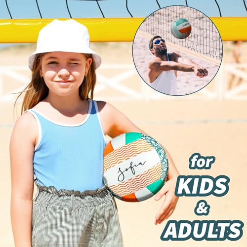 Beach Volleyball Lines + Outdoor Ball – Includes Sand Anchors, Air Pump, Marker, and Carry Bag. Official Court Size Dimensions (26.3' x 52.6')