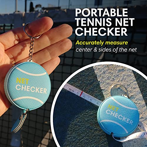 Scoring Right Net Checker Tennis Net Height Measuring Tape and Keyring - color: Blue