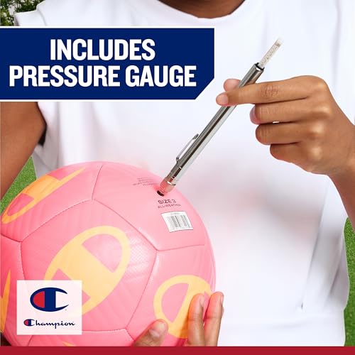 Champion Replacement Ball Pump with Metal Inflation Replacement Needles for Sports Balls with Compact Case, Compatible with Most Pumps for Basketball, Soccer, Football, Volleyball & Yoga Balls