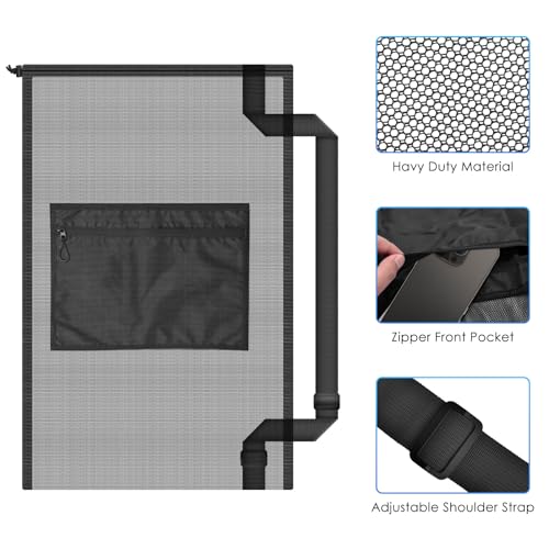 BROTOU Drawstring Bag Heavy Duty Mesh Gym Bag with Pocket for Swimming Yoga Beach Laundry