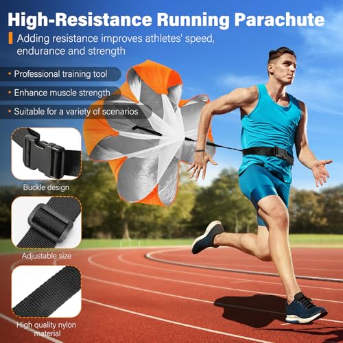 Agility Ladder Speed Training Equipment Set, Kids Soccer Goals for Backyard Set, 20ft Agility Ladder,12 Soccer Cones,4 Hurdles, Jump Rope, Running Parachute, Basketball Football Soccer Training Equipm
