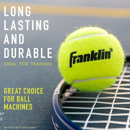 Franklin Sports Pressureless Tennis Balls - Official Size, Low Pressure - Great for Training + Practice - Low Bounce - All Court Surface - Carry Bag Included - style: 12 Balls