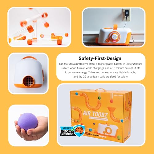 Fat Brain Toys The Original Air Toobz, Air-Powered STEM Building Toys for Kids & Teens, Kids Building Toys, STEM Toys for 3+ Year Old