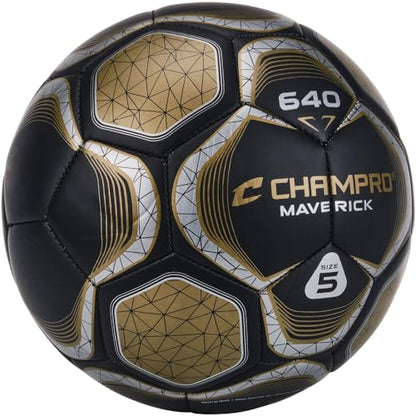 Champro Maverick Soccer Ball - color: Black, Vegas Gold, size: 4