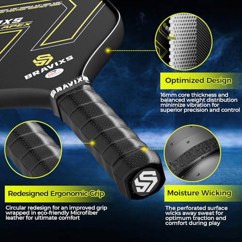 Pickleball Paddles Set of 2 USAPA Approved T700 Raw Carbon Fiber Pickleball Paddle, Friction Surface Pickleball Rackets with 4 Balls 1 Pickleball Bag, Pickle Ball Paddle Set for Men and Women - color: Golden black
