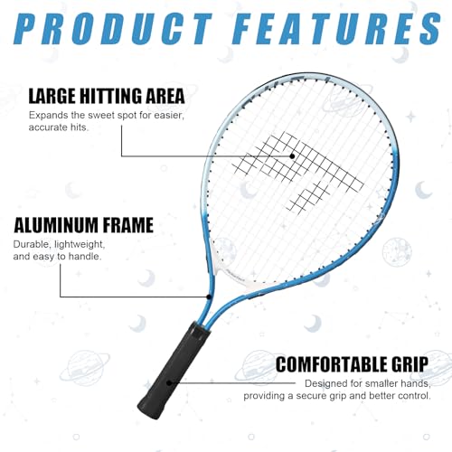 PICKLETECH Kids Tennis Racket for Junior Toddlers Starter Kit 17-25" Tennis Racquet for Girls and Boys with Carry Bag, Lightweight for Beginners