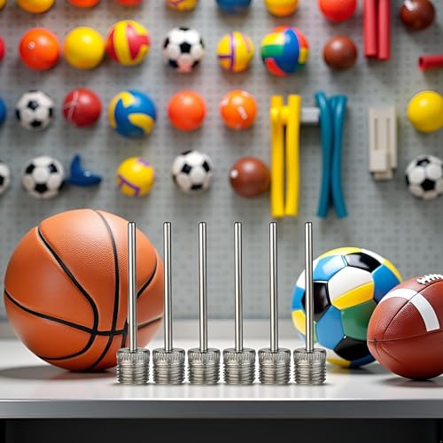 6Pcs Stainless Steel Balls Pumps Inflation Needle Air Inflate Pumps Needle for Basketball Soccer Balls Volleyball Balls Pumps Inflation Needle Basketball Football Air Pumps Accessories
