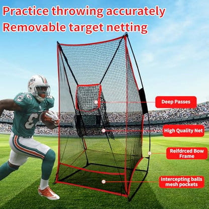Football Kicking Net - Portable Practice Net with Target Zone for Backyard Punting Passing Snapping Accuracy - Sideline Training Tool for Improving Skills & Confidence for Adults Kids - style: 6×3