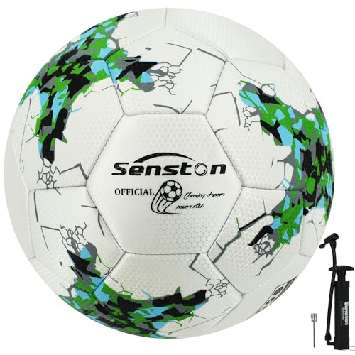 Senston Soccer Ball Size 5 -Official Match Weight-Youth & Adult Soccer Players - Air Pump Included - color: green