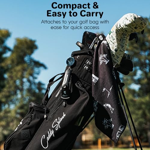 Golf Club Water Brush PRO + Golf Pocket Mag Towel - Black Bundle