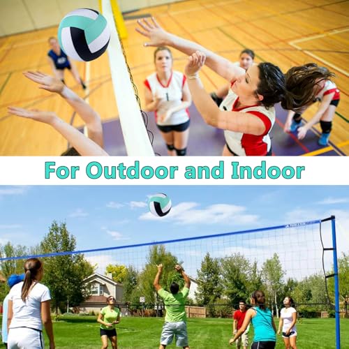 6 Pack Volleyballs Official Size 5, Waterproof Soft Bulk Recreational Volley Balls with Pump and Net Bag for Indoor Outdoor Beach Sand Water Pool Game Training Match for Beginner