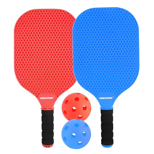 GOODLYSPORTS Kids Pickleball Paddles Set of 2 - Lightweight Pickleball Racket, Outdoor Games for Kids Ages 4-8, Pickleball Gifts for Training Beach & Backyard Ages 8-12