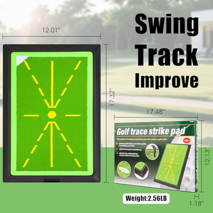 Golf Swing Training Mat,Golf Hitting Mat Outdoor Indoor with Path Feedback,Golf Swing Tracker Mats for Beginners,Men,Women