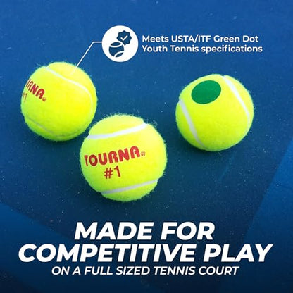 Tourna Green Dot Low Compression Tennis Balls - style: 12 Pack