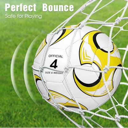 Lenwen 12 Pcs Soccer Balls with Pump Bulk Official Size 5 4 3 Kids Teens Adult Indoor Outdoor Sports Soccer Gift for Play Training Gift Party Back to School - size: Size 4, style: Vibrant Style