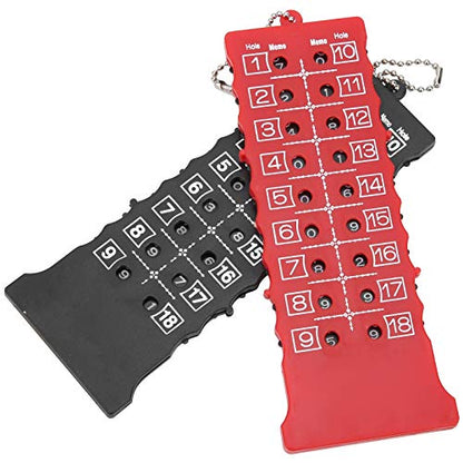 Vbestlife 2Pcs 18 Hole Score Counter Stroke Counter Scoreboard with Key Chain Tally Keeper
