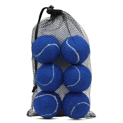SHYUJAJIE Tennis Balls, 6 Pack Training Tennis Balls,High Elasticity Practice Balls for Beginner, Playing Balls for Dogs - color: Dark Blue