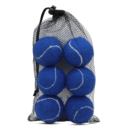 SHYUJAJIE Tennis Balls, 6 Pack Training Tennis Balls,High Elasticity Practice Balls for Beginner, Playing Balls for Dogs - color: Dark Blue