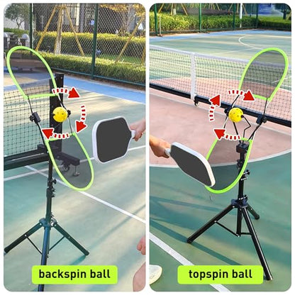 Pickleball Topspin Trainer,Solo Pickleball Practice Equipment,Portable Pickleball Training aids- Master Topspin&Backspin Techniques,Multi-Setting Trainer for Courts,Homes&Beyond
