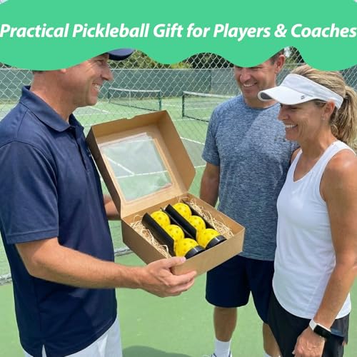Pickleball Fence Ball Holder, Double Barrel Pickleball Ball Dispenser with Hook, Portable Court Fence Pickleball Holder, Holds 6 Balls, Durable & Weather Resistant