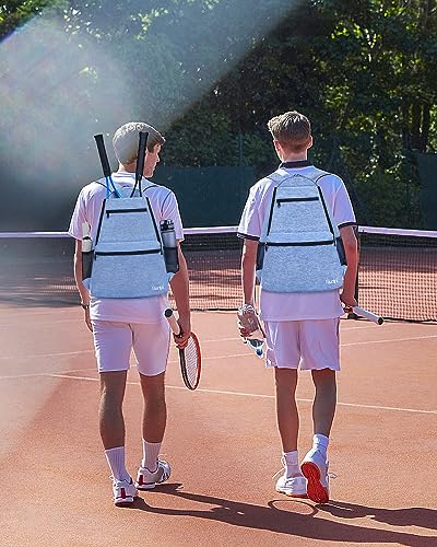 Tennis Bag Professional Tennis Backpack for Men and Women Racket Bags Holds 2 Rackets with Ventilated Shoe Compartment - color: Blue with Shoes Compartment