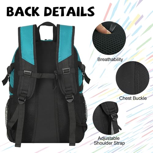 Goloni Basketball Backpack Bag,35L Basketball Bag with with Separate Ball & Shoe Compartments,Large Sports Bag for Basketball - color: Lake Blue
