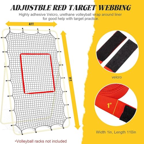 Rebound Net Replacement - 7x4 Ft Frame Compatible Training Nets, 1.5 Inch Mesh High Strength Back Surfaces, Elastic Cord Loop System Target Webbing | Versatile Practice Gear for Volleyball Base