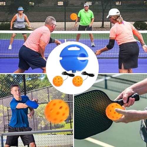 Match Buddy Pickleball Trainer,MatchBuddy Pickleball Training, Pickle Ball Rebound Practice Ball with String, Tennis Training Tool, Pickleball Equipment (Orange+2balls)