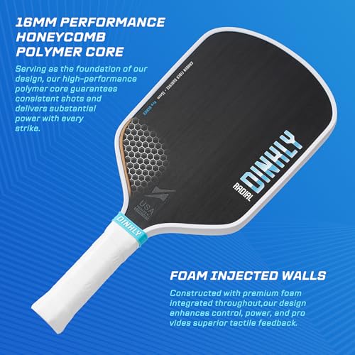 Pickleball Paddles Set of 2/4- USAPA Approved Graphite/Fiberglass Pickleball Racket, 2 Pickleball Rackets, 4 Balls and 1 Portable Carry Bag, Aesthetic Pickle Ball Set for Men Women Beginners - color: 16mm Matte Black | Matte Black | Carbon Fiber