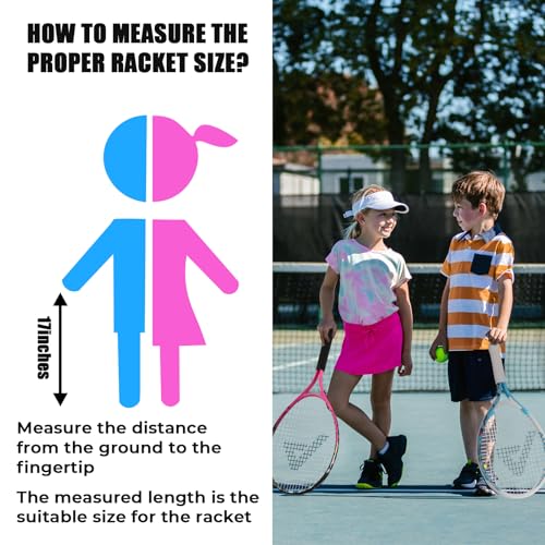 AMA SPORT Kids Tennis Racket for Junior Toddlers Starter Kit 17-25" Tennis Racquet for Girls and Boys with 420D Nylon Shoulder Strap Bag