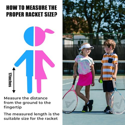 AMA SPORT Kids Tennis Racket for Junior Toddlers Starter Kit 17-25" Tennis Racquet for Girls and Boys with 420D Nylon Shoulder Strap Bag