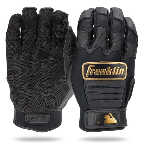 Franklin Sports MLB Baseball Batting Gloves - CFX Pro Youth and Adult - Baseball + Softball - Multiple Sizes + Colors - color: Black/Gold, size: Adult Small