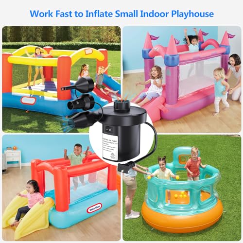 PULIDIKI Electric Air Pump for Inflatables Air Mattress Pump with 3 Nozzles Inflator Deflator Quick Air Pump for Air Mattress Beds Pool Toys Raft Boat Swimming Rings AC 110V 130W