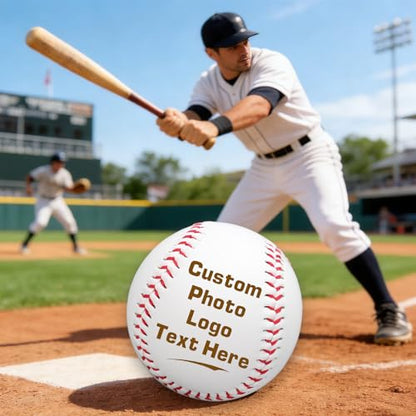 Personalized Baseball Custom Engraved Name Number Baseball with Text Logo Customized Ball Gift for for Dad Boys Senior Son Team Player, Birthday, Coach, Graduation, Wedding Groomsmen - style: Style1-Design