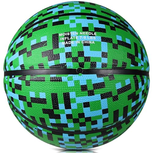 Official Rubber Basketball Outdoor Indoor Mens Basketball Ball Size 3/4/5/6/7 for Kids Youth Teen Boys and Girls Gift Ideas(Without Pump)