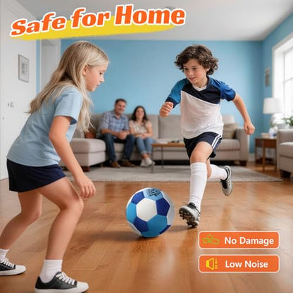 UBeesize Indoor Soccer Ball Size 4, Silent Soft Foam Soccer Ball for Indoor Training, Lightweight House Soccer Ball for Practice, Ball Control, Juggling and Skills Training (Deflated)