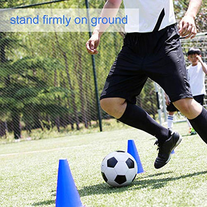 Alomejor Soccer Cones,10pcs Blue Agility Training Football Training Cones Durable for Youth Coaches Team Drills Field Practice Speed Exercises