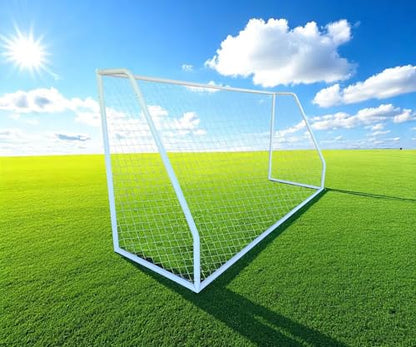 PASS Premier� 12 X 6 Ft. Youth Size Steel Soccer Goal. 2"" Diameter Strongest Steel Frame w/Durable 4mm Net, Ground Stakes, Elastic Clasp & Re-Usable Ties. 12x6 Ft. Practice Aid.