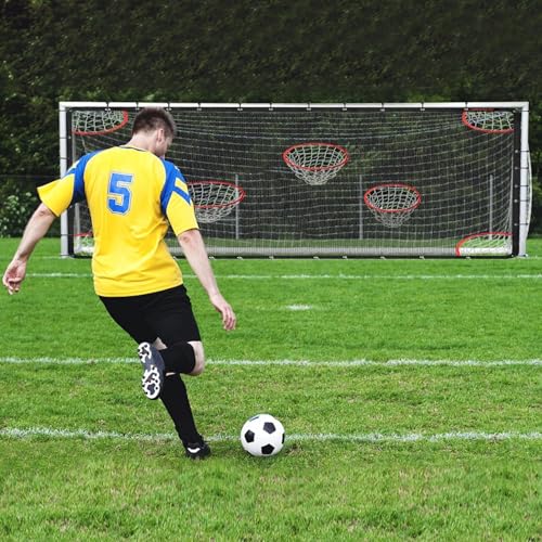 AKOZLIN Soccer Goal Target Net Soccer Shooting Training Aid with 7 Scoring Target Zones Soccer Field Nets Football Practice Training Equipment Accessory (Net Only) - size: 12x6FT