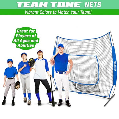 GoSports 7 x 7 ft Baseball & Softball Nets - Available in Team Colors - Batting & Pitching Net with Strike Zone - color: Royal