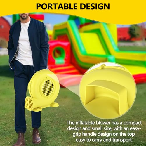 Bounce House Blower, 550W/0.74HP Portable Air Blower for Inflatable, Powerful Inflatable Bubble House Blowers Fan Pump for Inflatable Bouncy Castle, Water Slide, Jumper