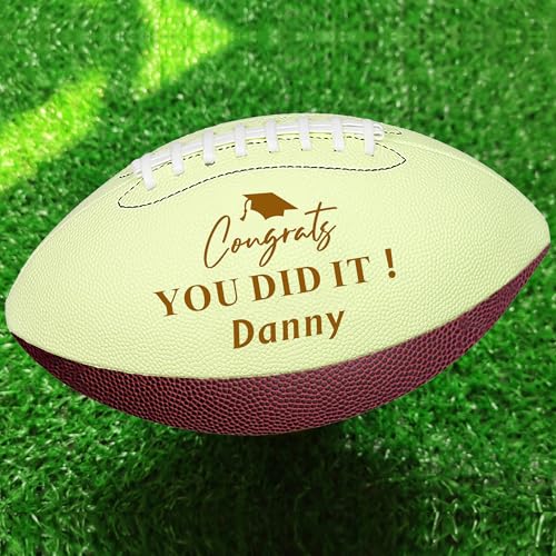 EDSG Custom Football Groomsmen Gifts 2026 Graduation Gifts for Him High School Personalized Footballs Junior Footballs Class of 2026 Full 12-Inch Football Gifts for Coach Dad Fan Birthday - color: Design 7