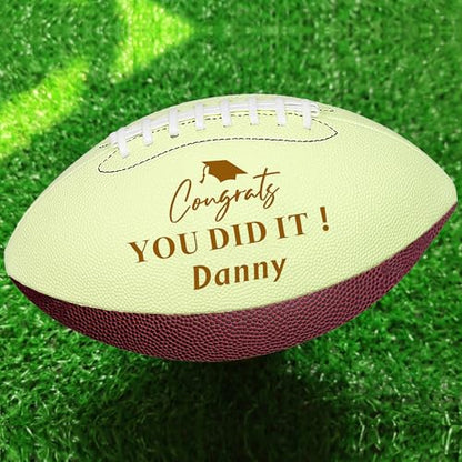 EDSG Custom Football Groomsmen Gifts 2026 Graduation Gifts for Him High School Personalized Footballs Junior Footballs Class of 2026 Full 12-Inch Football Gifts for Coach Dad Fan Birthday - color: Design 7