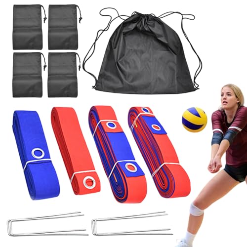 Volleyball Boundary Tape - Grass Court Line Markers, Lightweight Setup Kit with Carry Case | Durable Field Strips for Sun Games, Backyard Matches, Lake Outings, College Sports, and Outdoor Practice