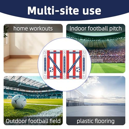 Premium Soccer Training Mat with Video Guide - Non-Slip Soccer Footstep Practice Pad for Indoor & Outdoor - Ultimate Ball Control Equipment to Improve Dribbling Skills
